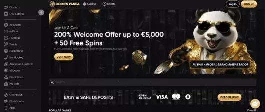 Goldenpanda Casino Bonus 200% bis 7.500 Euro